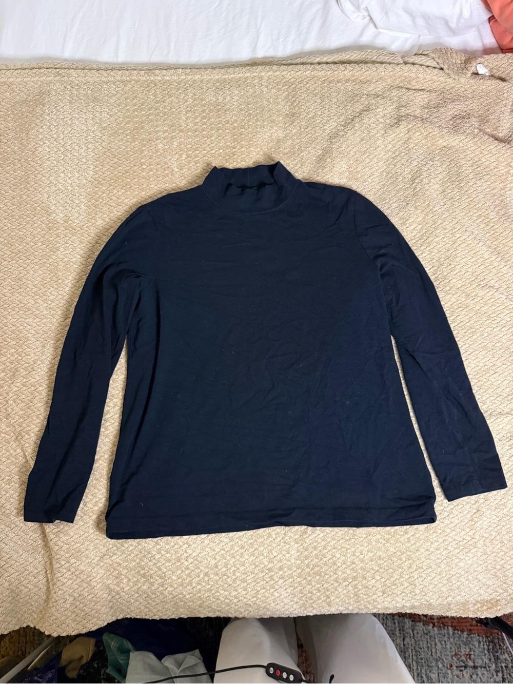 Classic Navy Turtleneck Long-Sleeve Sweater